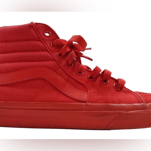 VANS unisex all red high top shoes - Picture 1 of 3